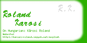 roland karosi business card