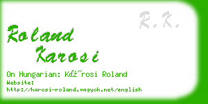 roland karosi business card